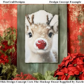 Schattigee Whimsy Rudolph Rendier in Sneeuw BW7 De Tissuepapier