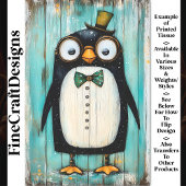 Schattigee Whimsy Steampunk Pinguïn In Pet BR9 Dec Tissuepapier