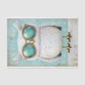 Schattigee Whimsy Steampunk Witte Uil BT6 Decoupag Tissuepapier (Voorkant)