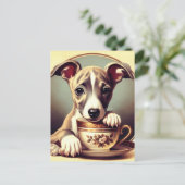 Schattigee Whippet Puppy Briefkaart (Staand voorkant)