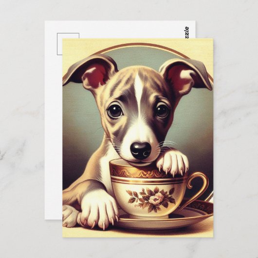 Schattigee Whippet Puppy Briefkaart (Voorkant / Achterkant)