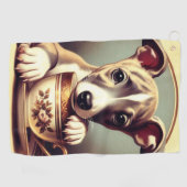 Schattigee Whippet Puppy Golfhanddoek (Horizontaal)