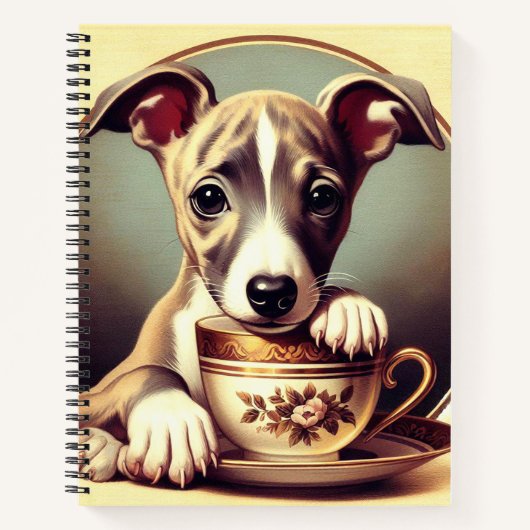 Schattigee Whippet Puppy Notitieboek (Voorkant)