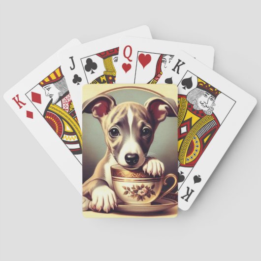 Schattigee Whippet Puppy Pokerkaarten (Achterkant)