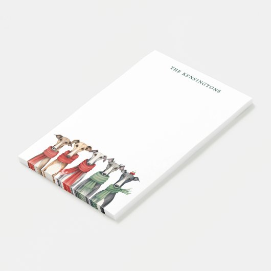 Schattigee Whippets en Greyhound Honden in Sjaals Post-it® Notes (Schuin)