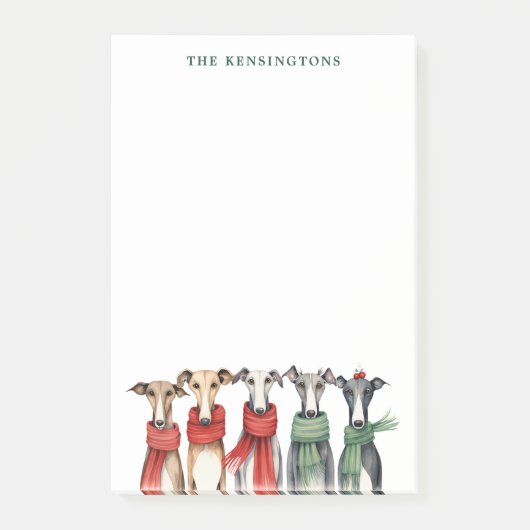 Schattigee Whippets en Greyhound Honden in Sjaals Post-it® Notes (Voorkant)