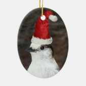 Schattigee Whiskey Jack Dearing Red Santa Hat Vaka Keramisch Ornament (Achterkant)