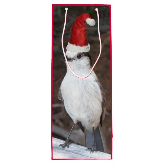 Schattigee Whiskey Jack Dragen Rode Santa Hoed Wijn Cadeautas (Achterkant)