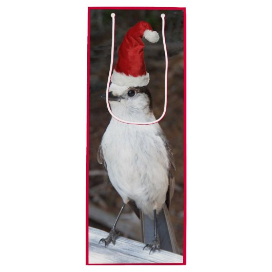 Schattigee Whiskey Jack Dragen Rode Santa Hoed Wijn Cadeautas (Voorkant)