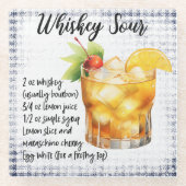 Schattigee whisky zure cocktail recept glazen onderzetter (Voorkant)