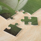 Schattigee White Ai Koe met Horns en Flowers Legpuzzel (Zijkant)