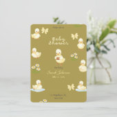 Schattigee White Duck Baby shower Uitnodiging (Staand voorkant)