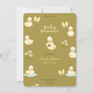 Schattigee White Duck Baby shower Uitnodiging