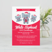 Schattigee White Elephant Cadeauuitwisselingsuitno Kaart (Staand voorkant)
