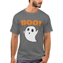 Schattigee White Ghost Cartoon met BOO! woorden