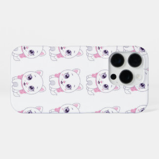 Schattigee White Kitten illustratie iPhone 16 Pro Hoesje