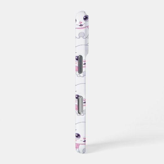 Schattigee White Kitten illustratie iPhone Hoesje (Rechterkant)