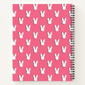 Schattigee White Rabbit Heads Script Naam Monogram Notitieboek (Achterkant)