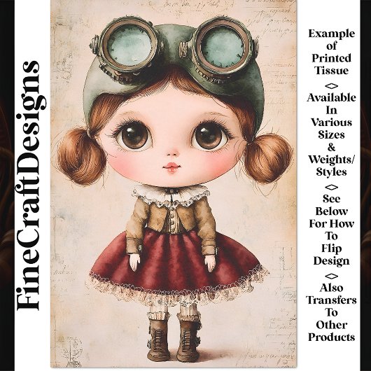 Schattigee Wide Eyed Fantasy Retro Doll AM3 Decoup Tissuepapier