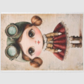Schattigee Wide Eyed Fantasy Retro Doll AM3 Decoup Tissuepapier (Voorkant)