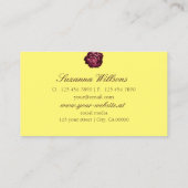 Schattigee Wijn Red Rose Plain Yellow Simple Visitekaartje (Achterkant)