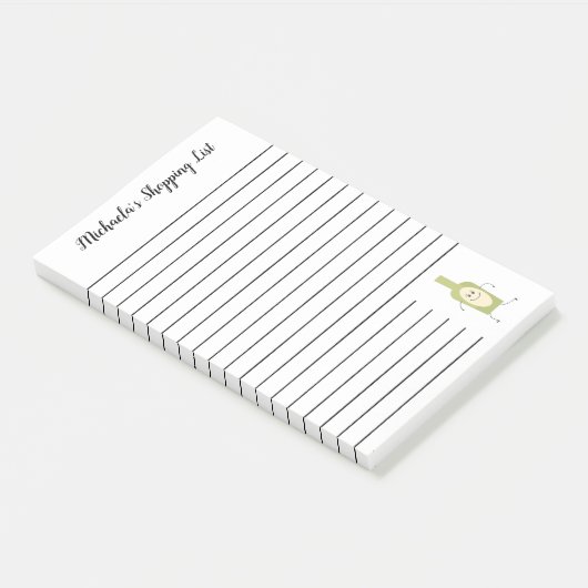 Schattigee wijnfles boodschappenlijst post-it® notes (Schuin)