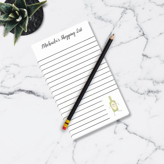Schattigee wijnfles boodschappenlijst post-it® notes
