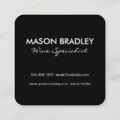 Schattigee wijnillustraties en houten paneel rusti vierkante visitekaartje (Achterkant)