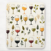 Schattigee wijnkopjes mousepad muismat (Voorkant)