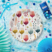 Schattigee wijnkopjes papier bord (Feest)