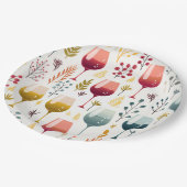 Schattigee wijnkopjes papier bord (Gekanteld)