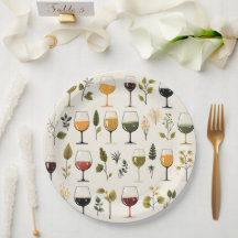 Schattigee wijnkopjes papier bord