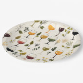 Schattigee wijnkopjes papier bord (Gekanteld)