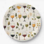 Schattigee wijnkopjes papier bord (Voorkant)