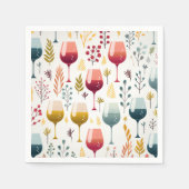 Schattigee wijnkopjes papieren servetten (Voorkant)