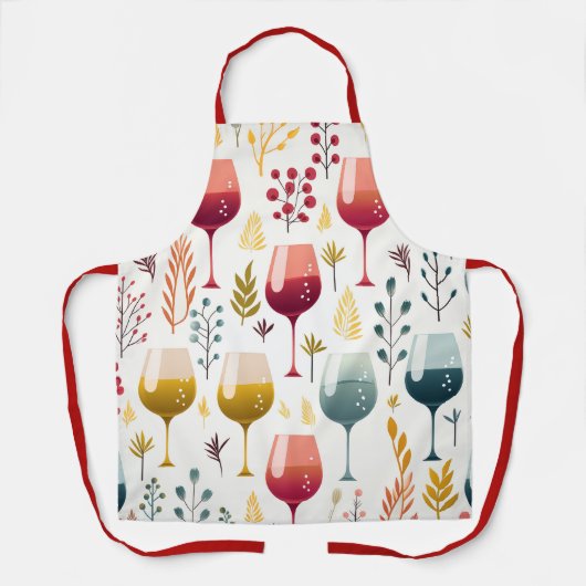 Schattigee wijnkopjes schort (Voorkant)