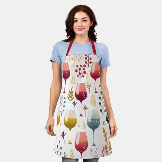 Schattigee wijnkopjes schort (Gedragen)