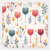 Schattigee wijnkopjes sticker (Voorkant)