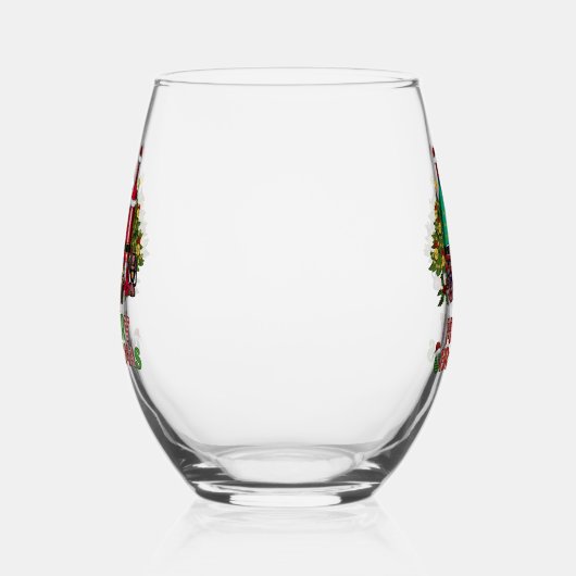 Schattigee wijnliefhebber / Vrolijk kerstfeest Wijnglas Zonder Voet (Links)