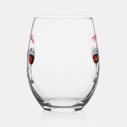 Schattigee wijnliefhebber / Vrolijk kerstfeest Wijnglas Zonder Voet (Rechts)