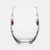 Schattigee wijnliefhebber / Vrolijk kerstfeest Wijnglas Zonder Voet (Links)