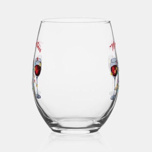 Schattigee wijnliefhebber / Vrolijk kerstfeest Wijnglas Zonder Voet (Links)