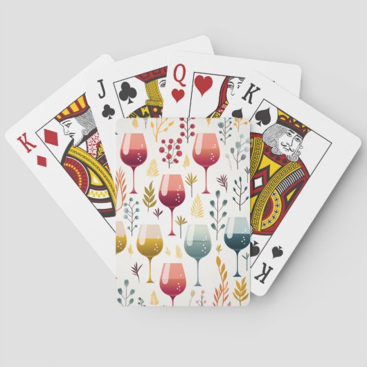 Schattigee wijnspeelkaarten pokerkaarten (Achterkant)