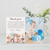 Schattigee Wild One Forest Woodland Animals Foto Bedankkaart (Staand voorkant)