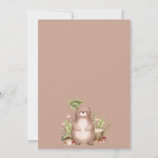 Schattigee Wild One Forest Woodland Animals Verjaa Bedankkaart (Achterkant)