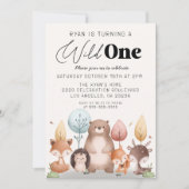 Schattigee Wild One Forest Woodland Animals Verjaa Kaart (Voorkant)