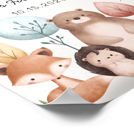 Schattigee Wild One Forest Woodland Animals Verjaa Poster (Hoek)