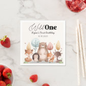 Schattigee Wild One Forest Woodland Animals Verjaa Servet (Insitu)