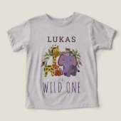 Schattigee Wild One Oerwoud Safari 1e verjaardagsf (Design voorkant)