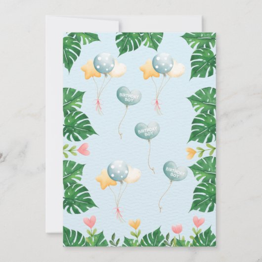 Schattigee Wild One Oerwoud Safari Dierenverjaarda Kaart (Achterkant)